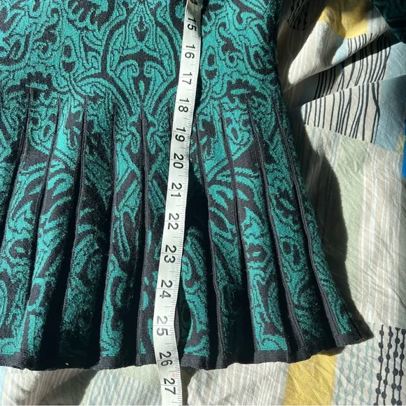 Peruvian Connection long sleeve paisley Tunic Sweater green black Pima Cotton - Picture 6 of 9